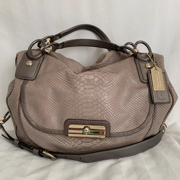 RARE COACH Embossed Python Kristin Sage 16833